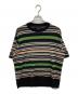 CABaN（キャバン）の古着「コットン マルチボーダー クルーネックプルオーバーニット」｜ブラック×グリーン