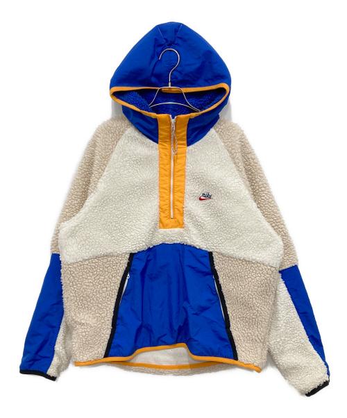 NIKE（ナイキ）NIKE (ナイキ) ハーフジップフーディウィン アイボリー×ブルー サイズ:XLの古着・服飾アイテム