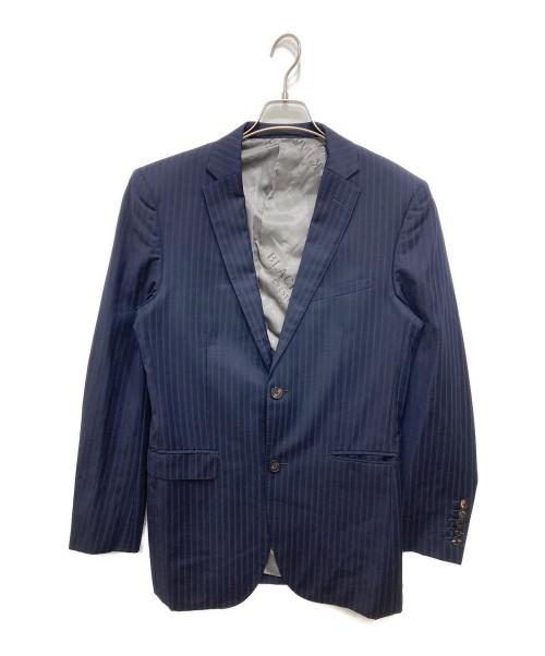 BLACK LABEL CRESTBRIDGE（ブラックレーベル クレストブリッジ）BLACK LABEL CRESTBRIDGE (ブラックレーベル クレストブリッジ) 2Bストライプジャケット ネイビー サイズ:40(L)の古着・服飾アイテム