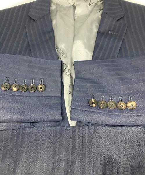 BLACK LABEL CRESTBRIDGE（ブラックレーベル クレストブリッジ）BLACK LABEL CRESTBRIDGE (ブラックレーベル クレストブリッジ) 2Bストライプジャケット ネイビー サイズ:40(L)の古着・服飾アイテム