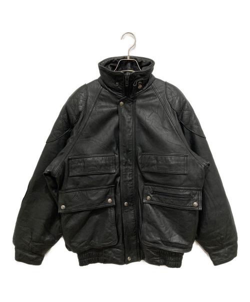 japa le cuir（ジャパ ル キュイール）japa le cuir (ジャパ ル キュイール) A-2タイプ レザーフライトジャケット ブラック サイズ:-の古着・服飾アイテム