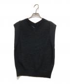 IENAイエナ）の古着「コイルヤーンニットベスト」｜ブラック