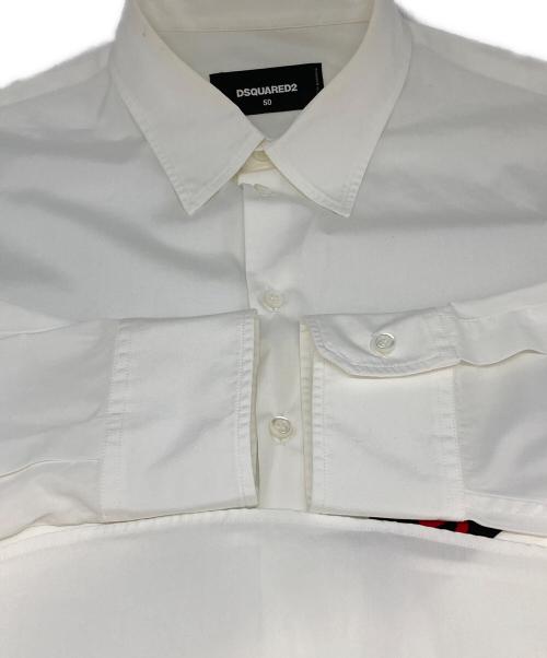 DSQUARED2（ディースクエアード）DSQUARED2 (ディースクエアード) ロゴテープシャツ ホワイト サイズ:Lの古着・服飾アイテム