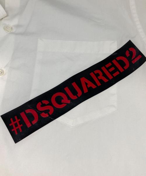 DSQUARED2（ディースクエアード）DSQUARED2 (ディースクエアード) ロゴテープシャツ ホワイト サイズ:Lの古着・服飾アイテム