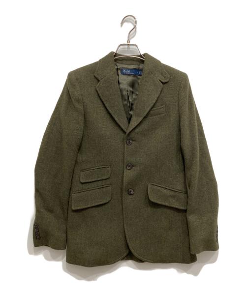 RALPH LAUREN（ラルフローレン）RALPH LAUREN (ラルフローレン) 3Bヘリンボーンジャケット グリーンの古着・服飾アイテム