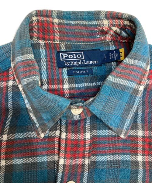 RALPH LAUREN（ラルフローレン）RALPH LAUREN (ラルフローレン) ネルシャツ ブルー サイズ:Lの古着・服飾アイテム