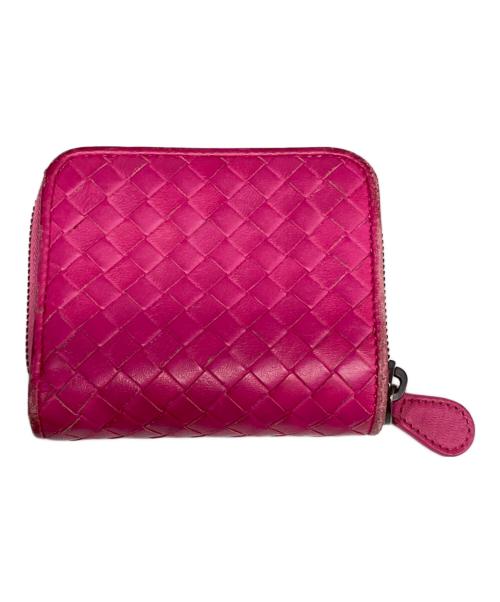 BOTTEGA VENETA（ボッテガベネタ）BOTTEGA VENETA (ボッテガベネタ) イントレチャート2つ折り財布 ピンクの古着・服飾アイテム