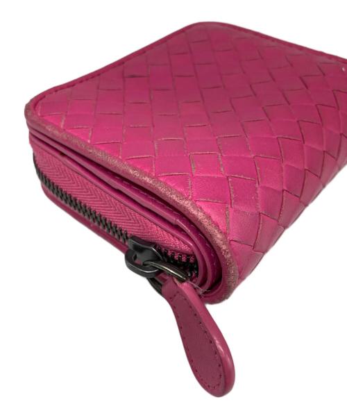 BOTTEGA VENETA（ボッテガベネタ）BOTTEGA VENETA (ボッテガベネタ) イントレチャート2つ折り財布 ピンクの古着・服飾アイテム