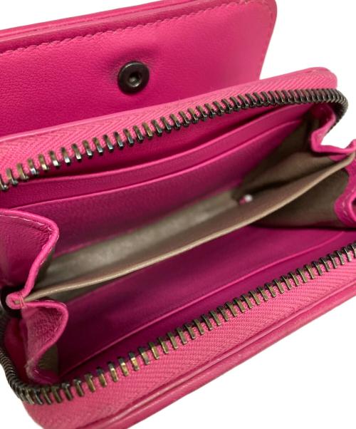 BOTTEGA VENETA（ボッテガベネタ）BOTTEGA VENETA (ボッテガベネタ) イントレチャート2つ折り財布 ピンクの古着・服飾アイテム