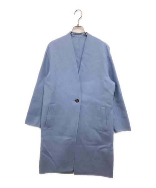 23区（ニジュウサンク）23区 (ニジュウサンク) ウールカシミヤリバー コート スカイブルー サイズ:36の古着・服飾アイテム