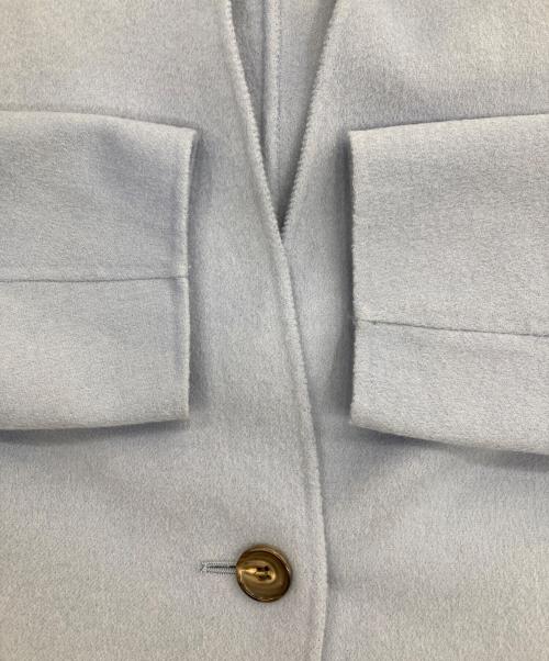 23区（ニジュウサンク）23区 (ニジュウサンク) ウールカシミヤリバー コート スカイブルー サイズ:36の古着・服飾アイテム