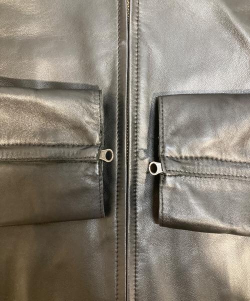 23区（ニジュウサンク）23区 (ニジュウサンク) シープレザー ライダースジャケット ブラック サイズ:38の古着・服飾アイテム