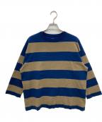 maillotマイヨ）の古着「Wide Border Long-Tee」｜ネイビー×カーキ