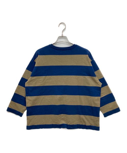 maillot（マイヨ）maillot (マイヨ) Wide Border Long-Tee ネイビー×カーキ サイズ:1の古着・服飾アイテム