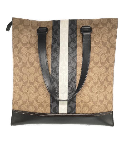 COACH（コーチ）COACH (コーチ) シグネチャー2WAYトートバッグ ベージュの古着・服飾アイテム
