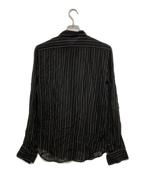 DRIES VAN NOTEN（ドリスヴァンノッテン）DRIES VAN NOTEN (ドリスヴァンノッテン) ビスコースストライプシャツ ブラック サイズ:46の古着・服飾アイテム