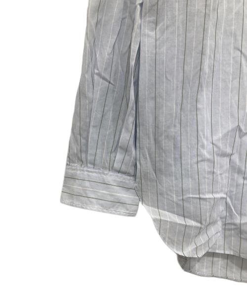 AURALEE（オーラリー）AURALEE (オーラリー) HARD TWIST FINX ORGANDY STRIPE SHIRT スカイブルー サイズ:4の古着・服飾アイテム
