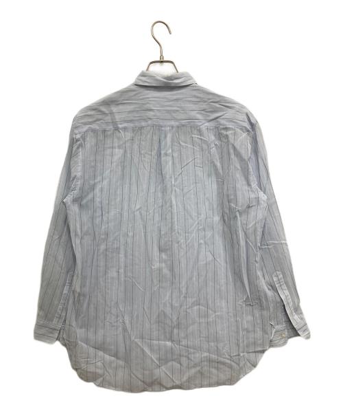 AURALEE（オーラリー）AURALEE (オーラリー) HARD TWIST FINX ORGANDY STRIPE SHIRT スカイブルー サイズ:4の古着・服飾アイテム