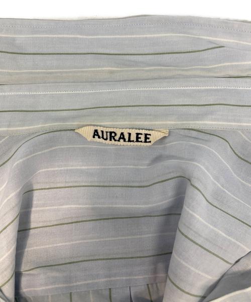 AURALEE（オーラリー）AURALEE (オーラリー) HARD TWIST FINX ORGANDY STRIPE SHIRT スカイブルー サイズ:4の古着・服飾アイテム
