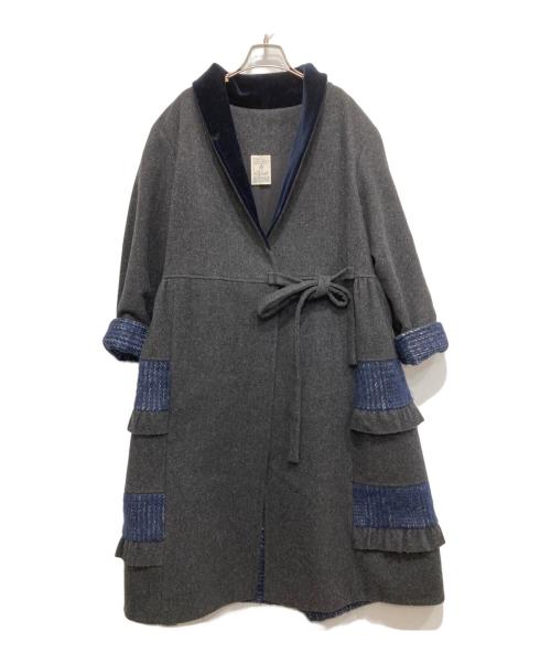 D-due（ディ・ドゥエ）D-DUE (ディ・ドゥエ) ロングコート グレー サイズ:36の古着・服飾アイテム