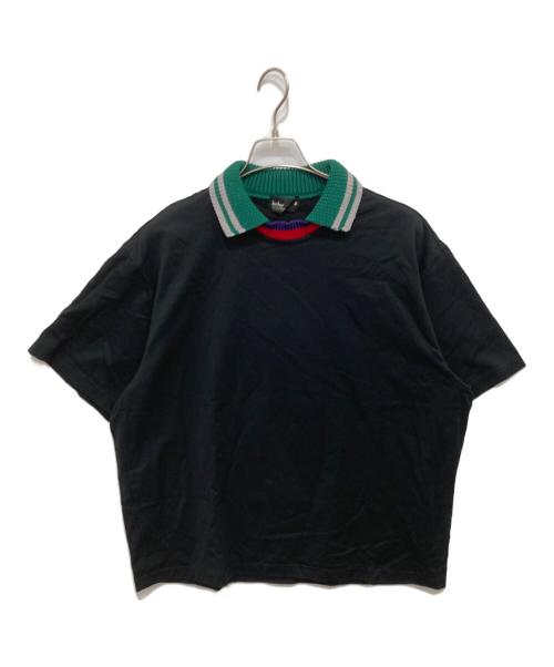 KOLOR（カラー）KOLOR (カラー) 襟ニットドッキングTシャツ ブラック サイズ:3の古着・服飾アイテム