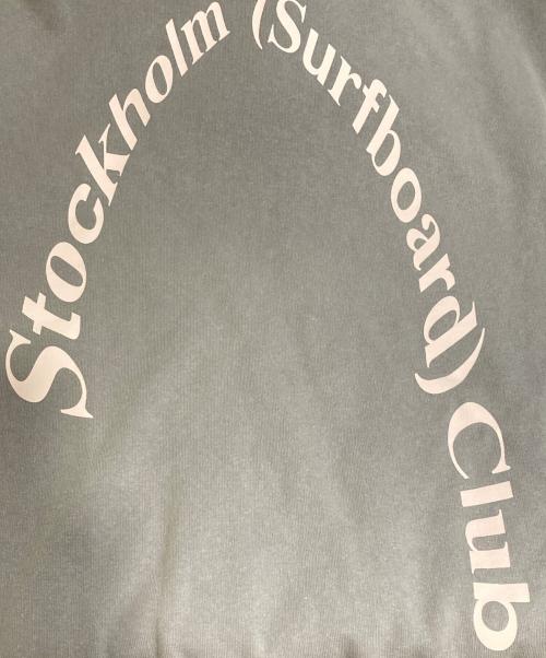 Stockholm Surfboard Club（ストックホルム サーフボード クラブ）Stockholm Surfboard Club (ストックホルム サーフボード クラブ) Back Print Hoodie パープル サイズ:Lの古着・服飾アイテム