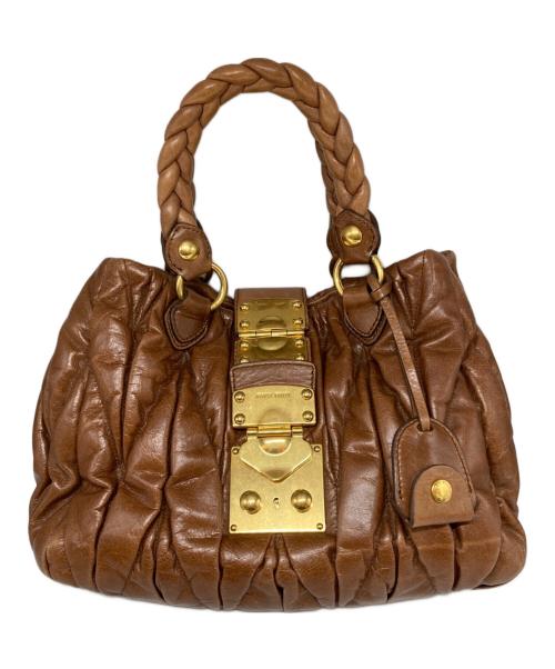 MIU MIU（ミュウミュウ）MIU MIU (ミュウミュウ) ハンドバッグ ブラウンの古着・服飾アイテム