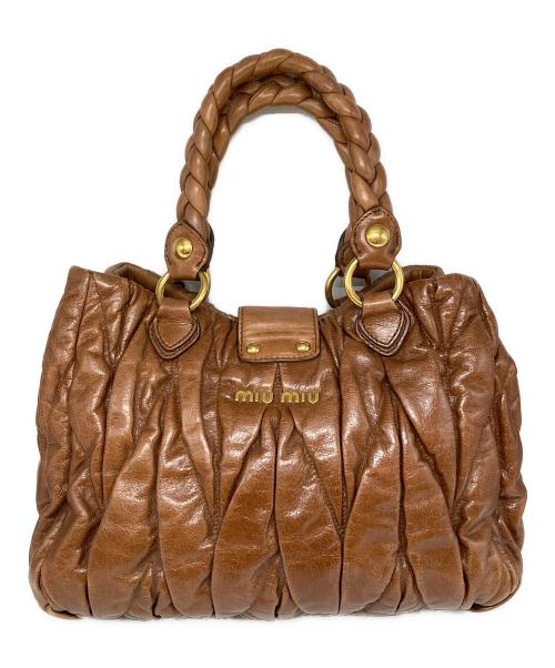 MIU MIU（ミュウミュウ）MIU MIU (ミュウミュウ) ハンドバッグ ブラウンの古着・服飾アイテム