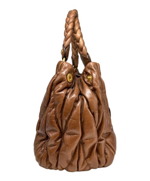 MIU MIU（ミュウミュウ）MIU MIU (ミュウミュウ) ハンドバッグ ブラウンの古着・服飾アイテム