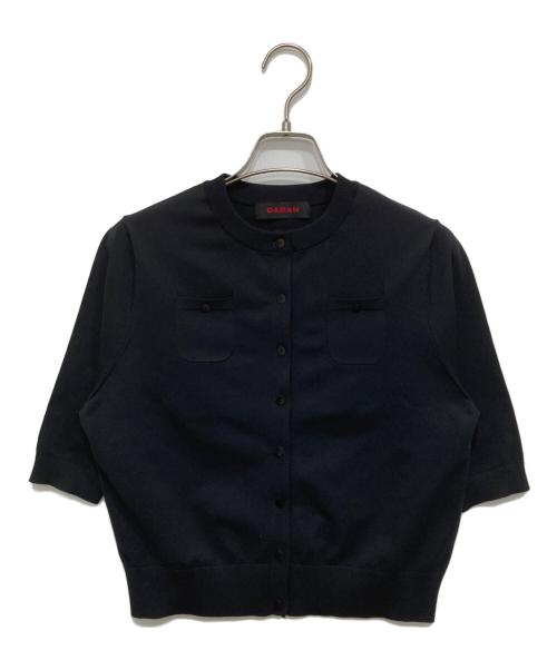 CABAN（キャバン）CABAN (キャバン) ファインポリエステル ハーフスリーブポケットカーディガン ブラック サイズ:Sの古着・服飾アイテム