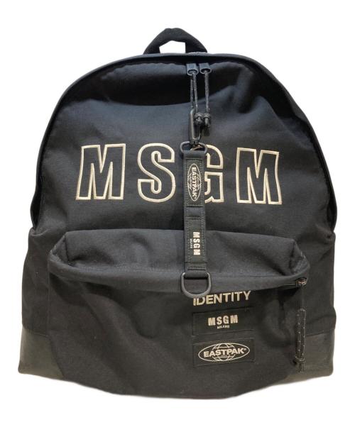 MSGM（エムエスジーエム）MSGM (エムエスジーエム) EASTPAK (イーストパック) ロゴ刺繍コラボリュック ブラックの古着・服飾アイテム
