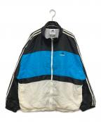 adidasアディダス）の古着「ウインドブレーカージャケット」｜ブラック×ブルー