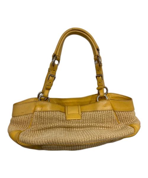 PRADA（プラダ）PRADA (プラダ) Straw Paglia Vitello Daino Satchel Bagの古着・服飾アイテム