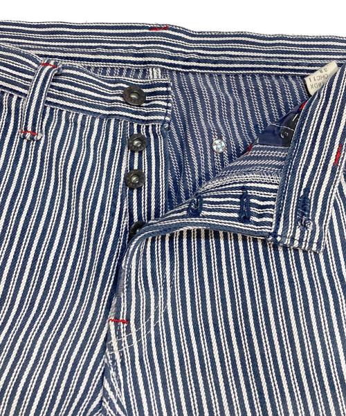 SAMURAI JEANS（サムライジーンズ）SAMURAI JEANS (サムライジーンズ) ストライプデニムパンツ ブルー サイズ:W33の古着・服飾アイテム
