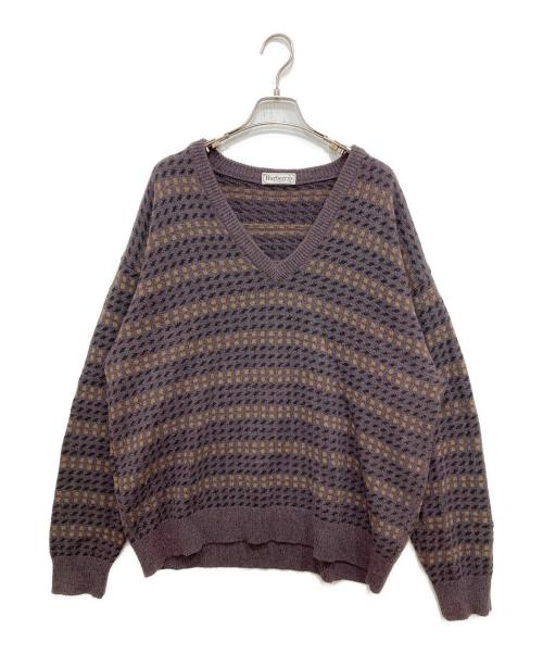 Burberry's（バーバリー）Burberry's (バーバリーズ) Vネックニット ブラウン サイズ:7の古着・服飾アイテム