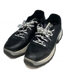 sergio rossi（セルジオロッシ）の古着「ロゴエンボスレザースニーカー」｜ブラック