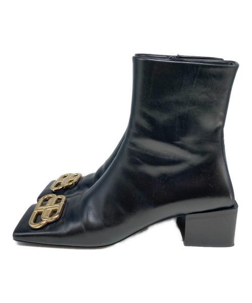BALENCIAGA（バレンシアガ）BALENCIAGA (バレンシアガ) BBスクエアブーツ ブラック サイズ:24cm(38)の古着・服飾アイテム