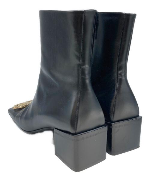 BALENCIAGA（バレンシアガ）BALENCIAGA (バレンシアガ) BBスクエアブーツ ブラック サイズ:24cm(38)の古着・服飾アイテム