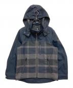 BLACK LABEL CRESTBRIDGEブラックレーベル クレストブリッジ）の古着「トーナルクレストブリッジチェックパデッドパーカー」｜ブラック