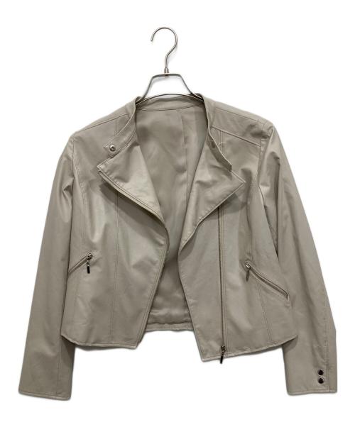 Leilian（レリアン）LEILIAN (レリアン) エコレザージャケット ホワイト サイズ:Mの古着・服飾アイテム