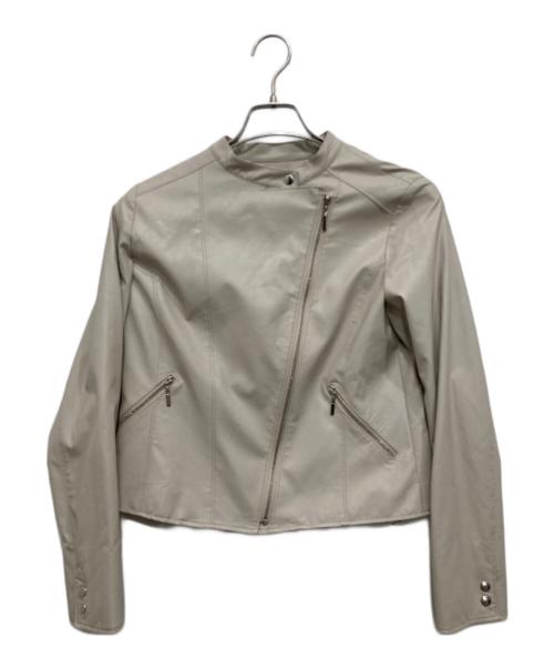 Leilian（レリアン）LEILIAN (レリアン) エコレザージャケット ホワイト サイズ:Mの古着・服飾アイテム