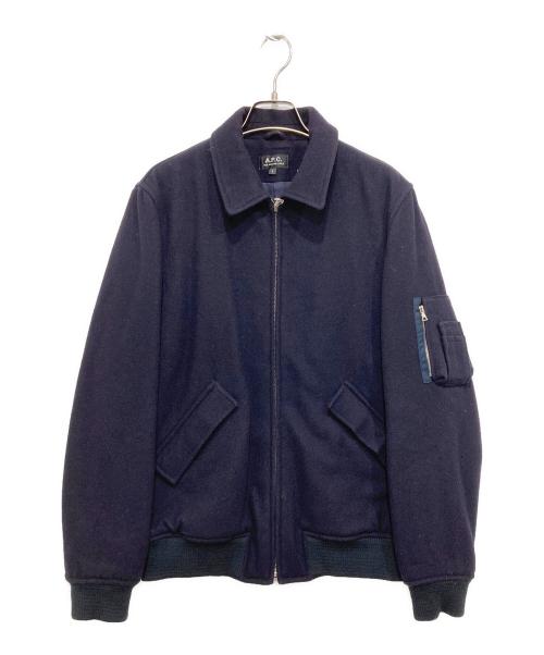 A.P.C.（アーペーセー）A.P.C. (アーペーセー) 中綿ジップアップブルゾン ネイビー サイズ:Sの古着・服飾アイテム