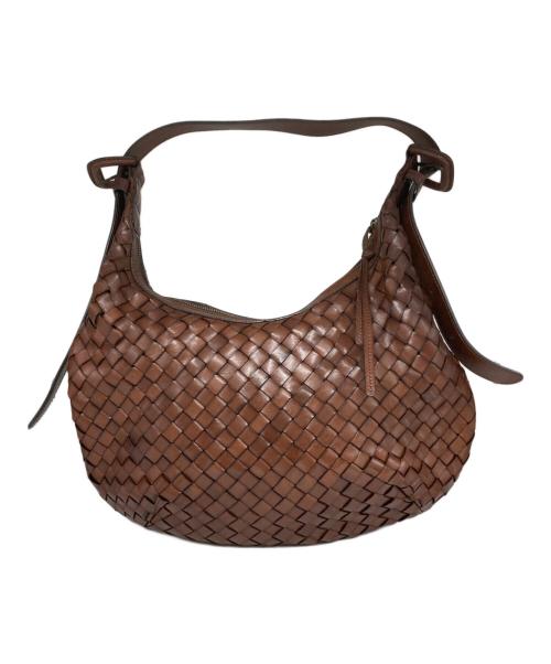 SAZABY（サザビー）SAZABY (サザビー) イントレチャートレザーバッグ ブラウンの古着・服飾アイテム