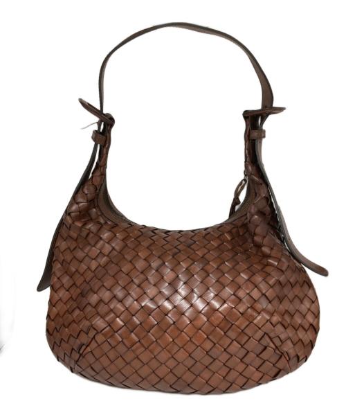 SAZABY（サザビー）SAZABY (サザビー) イントレチャートレザーバッグ ブラウンの古着・服飾アイテム