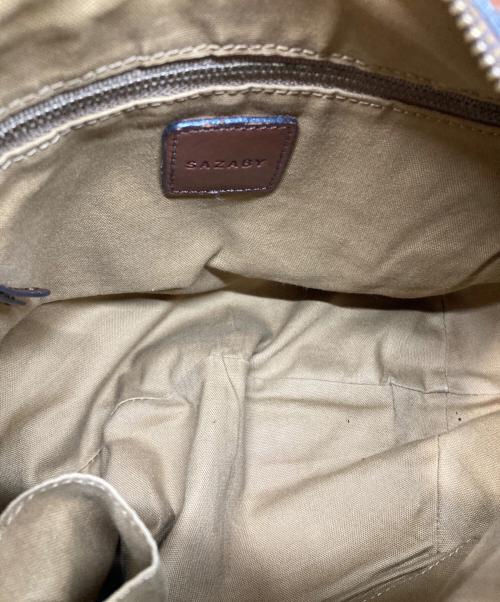 SAZABY（サザビー）SAZABY (サザビー) イントレチャートレザーバッグ ブラウンの古着・服飾アイテム