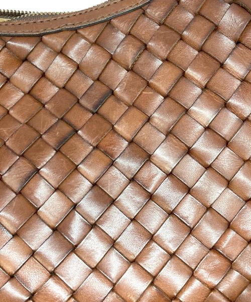 SAZABY（サザビー）SAZABY (サザビー) イントレチャートレザーバッグ ブラウンの古着・服飾アイテム