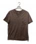 LOUIS VUITTON（ルイ ヴィトン）の古着「シルクコットンVネックTシャツ」｜ブラウン
