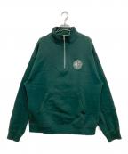 HUFハフ）の古着「ハーフジップスウェット」｜グリーン