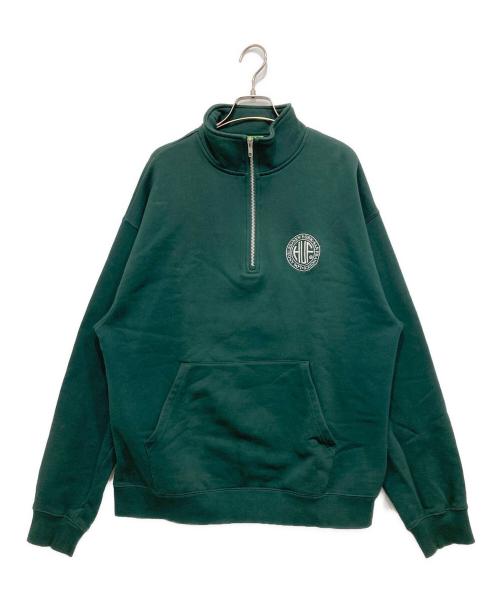 HUF（ハフ）HUF (ハフ) ハーフジップスウェット グリーン サイズ:Lの古着・服飾アイテム