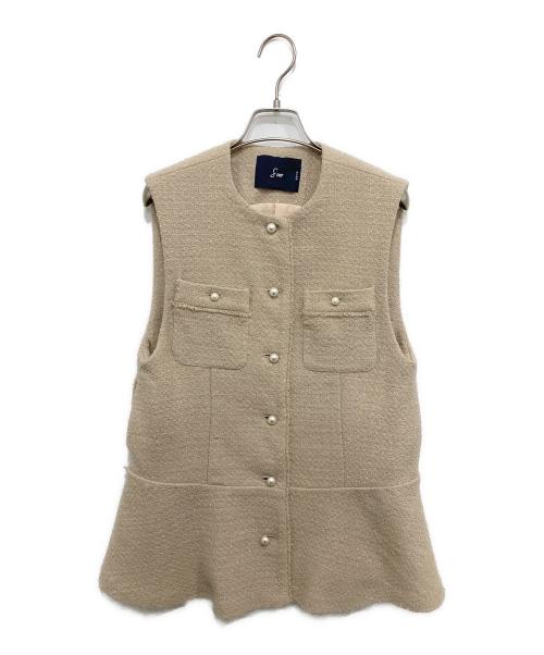 Sono（ソーノ）Sono (ソーノ) ツイードパールジレ ベージュ サイズ:1の古着・服飾アイテム
